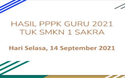 HASIL PPPK GURU 2021 TUK SMKN 1 SAKRA TANGGAL 14 SEPTEMBER 2021